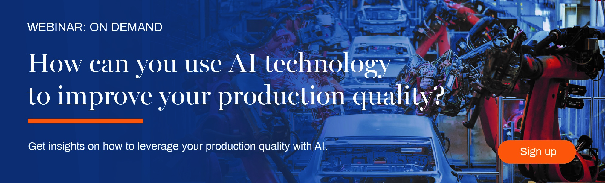 Banner for on demand webinar about AI and production quality
