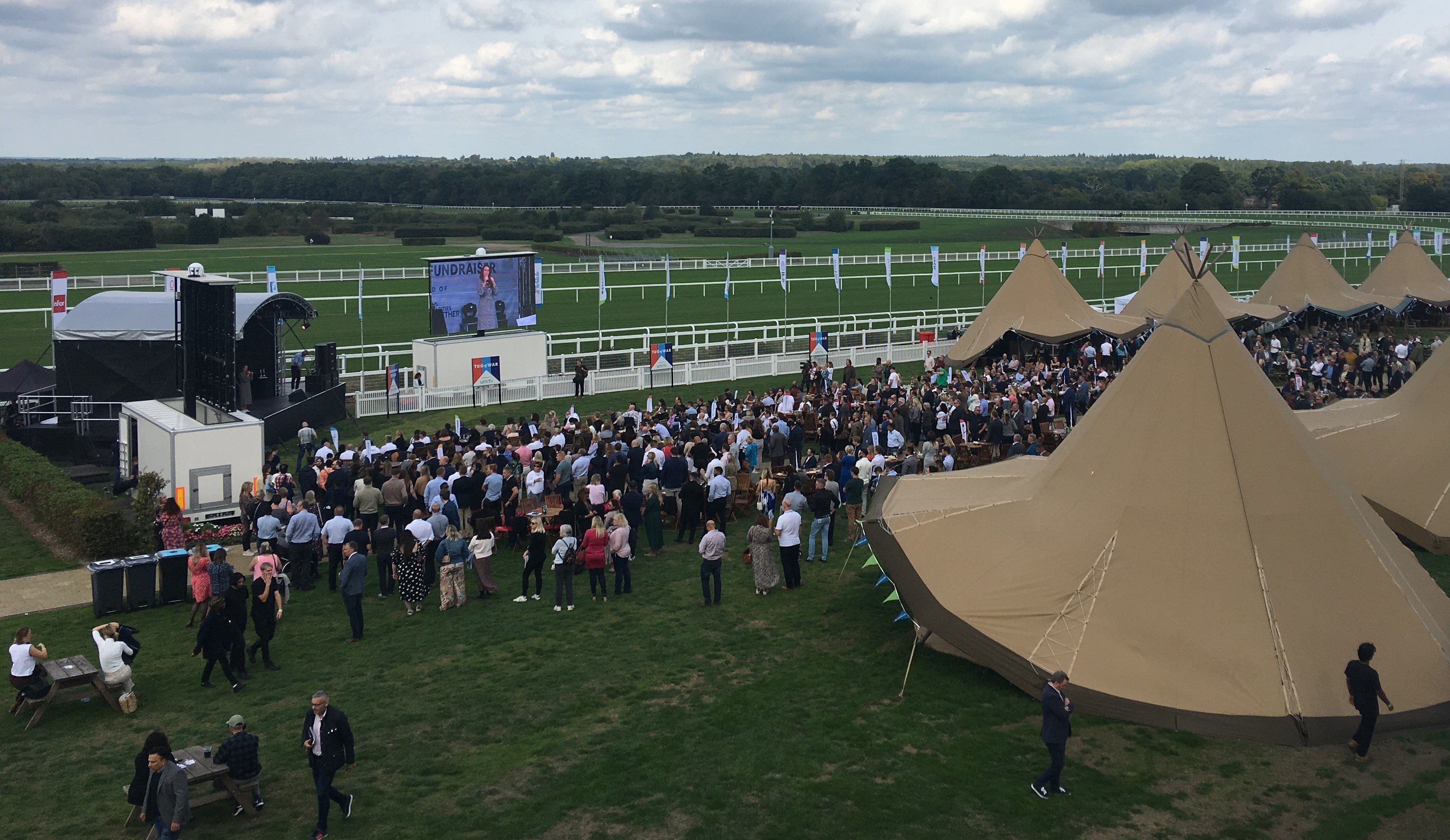 Attendees gather at the main stage at the ERP Today Awards at Ascot Racecourse
