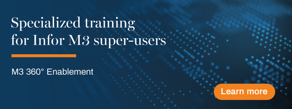 Specialized training for Infor M3  process owners and super-users 1