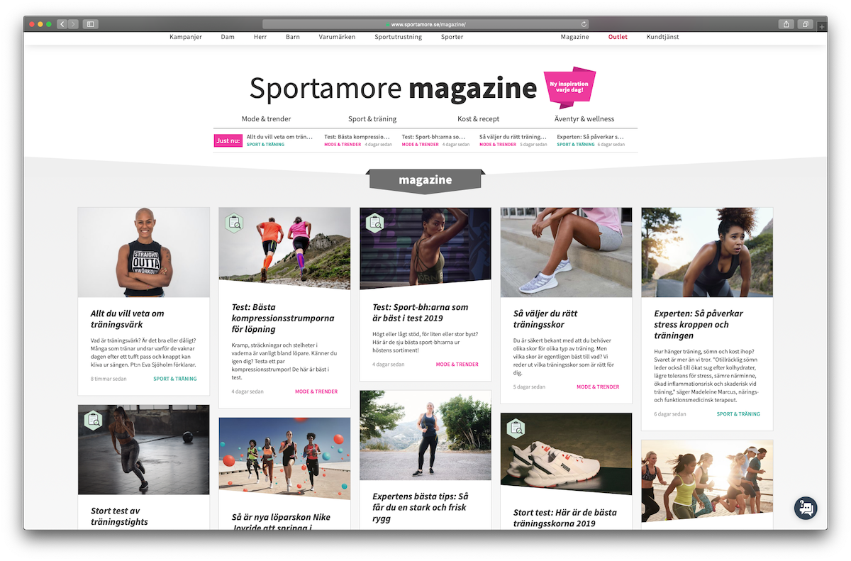 Sportamore magazine samlar artiklar om träning